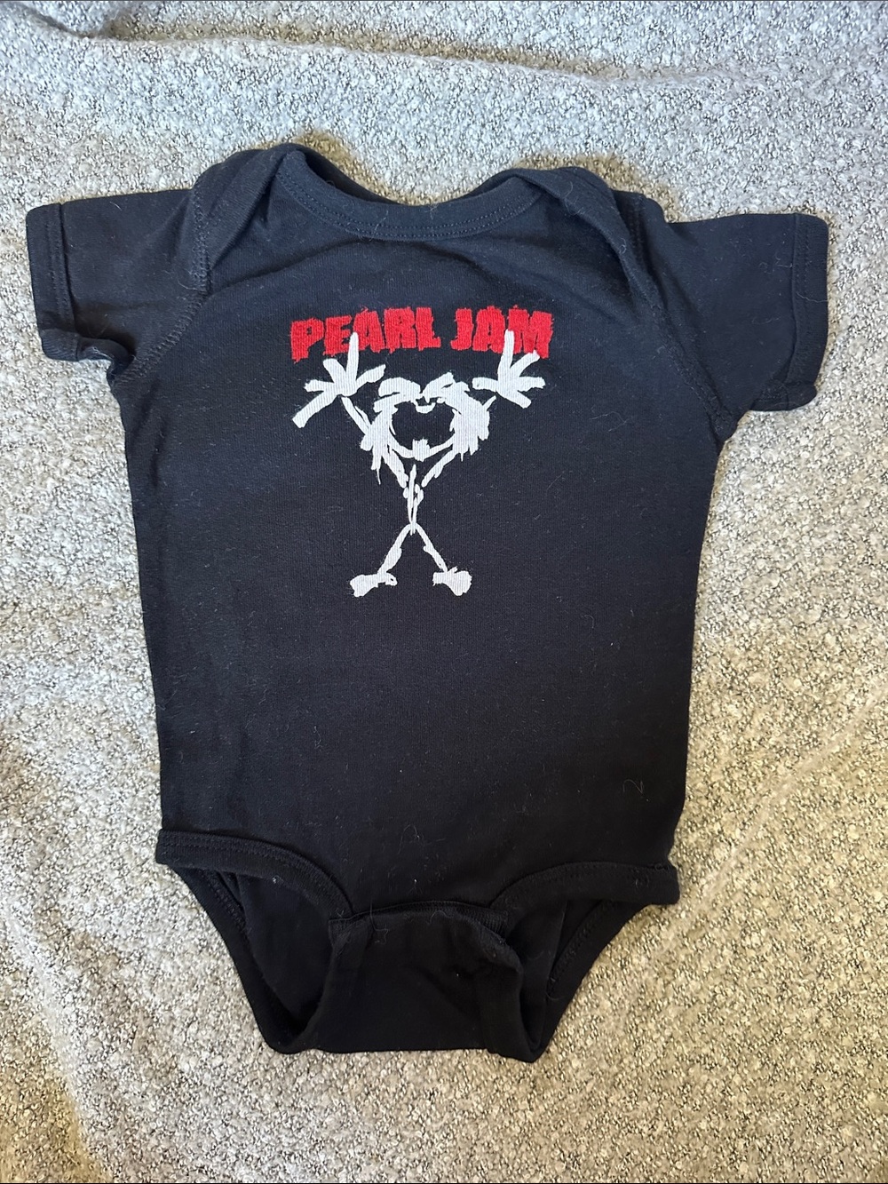 PEARL JAM |  Black One-Piece with Red & White Graphic | 12M